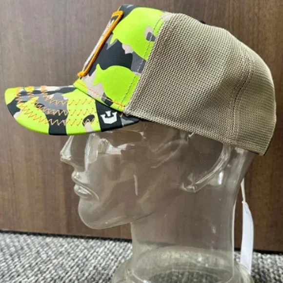 Goorin Farm Trucker Hat El Sorro Dorado Hunter Fox Kablamo Camo Lime Lone Wolf
